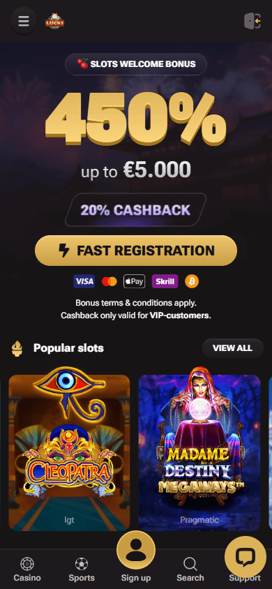 Lucki Casino Capture d’écran pour mobile